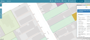 Como consultar Habite-se pela internet BH. Interface do BHMap exibindo a camada "Projeto Edificação Licenciado" com detalhes sobre a regularidade de um imóvel em Belo Horizonte.